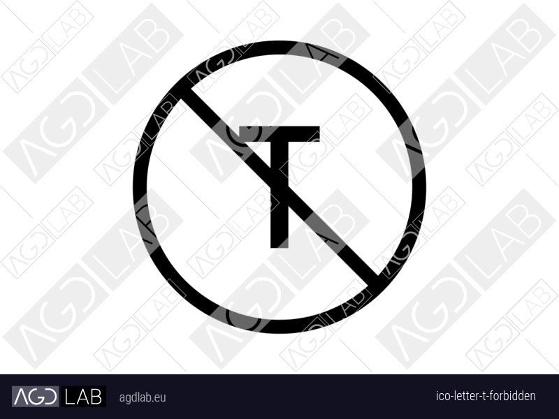 Letter T forbidden icon