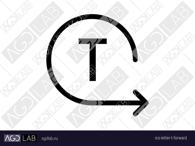 Letter T forward icon