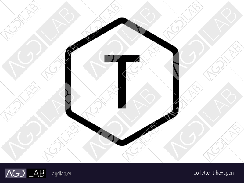 Letter T hexagon icon