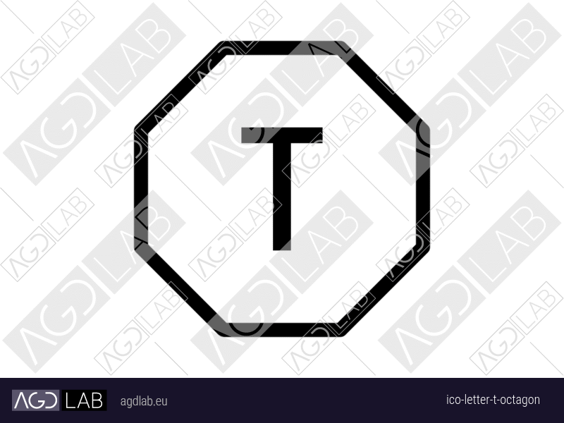 Letter T octagon icon