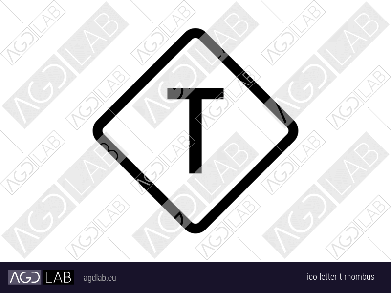 Letter T rhombus icon