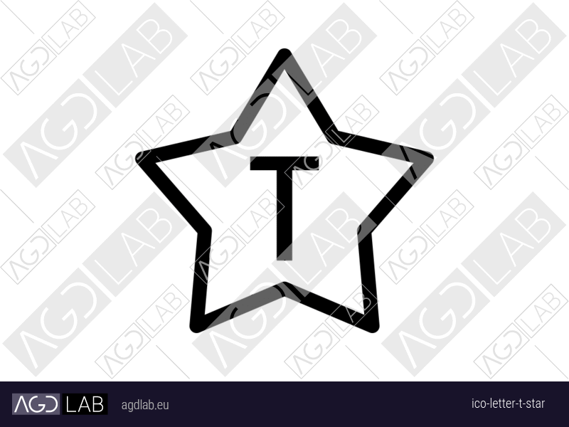 Letter T star icon