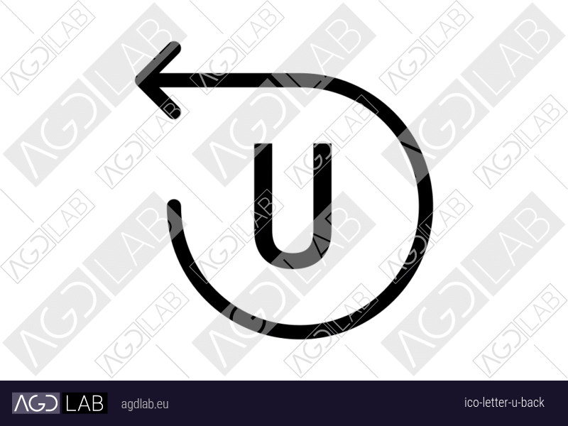 Letter U back icon