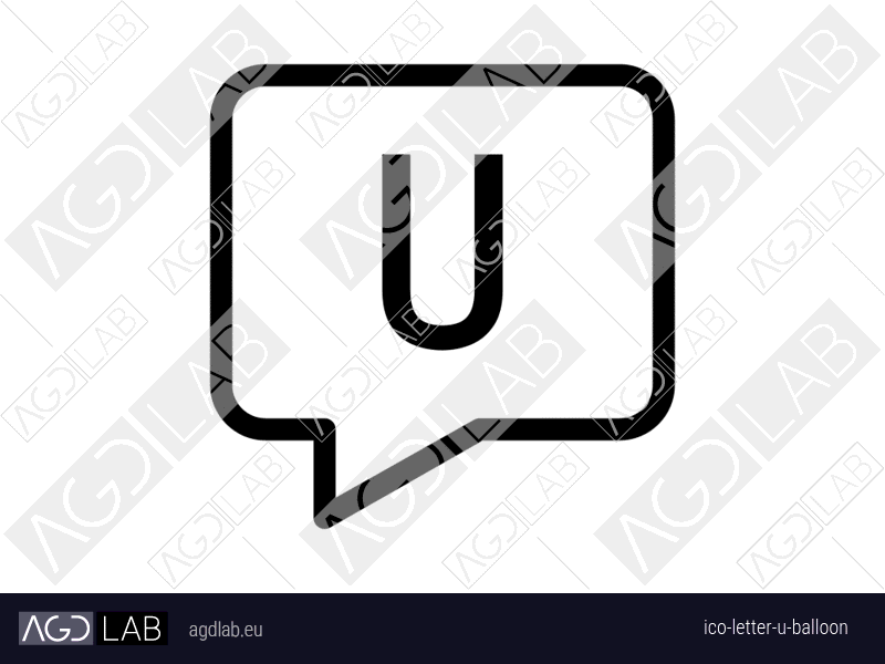 Letter U balloon icon