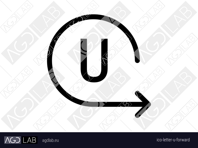 Letter U forward icon