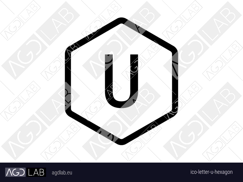 Letter U hexagon icon