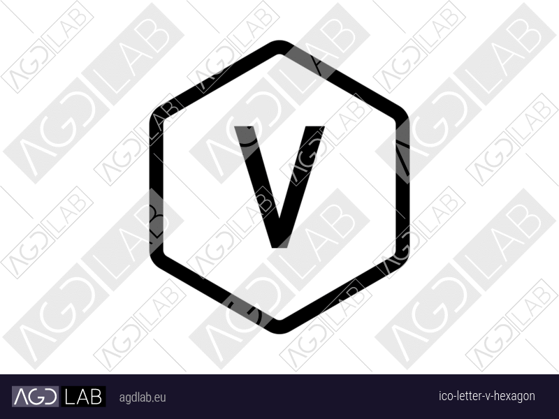 Letter V hexagon icon