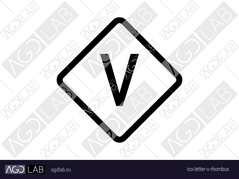 Letter V rhombus icon