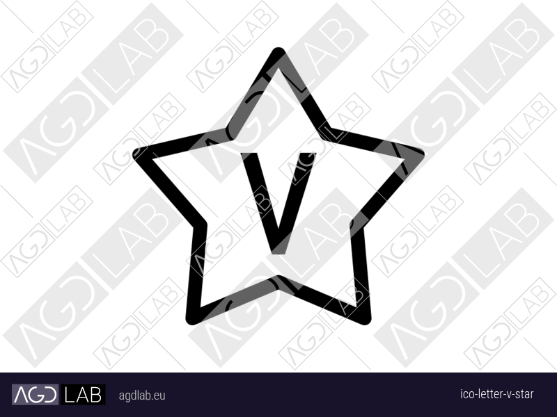 Letter V star icon
