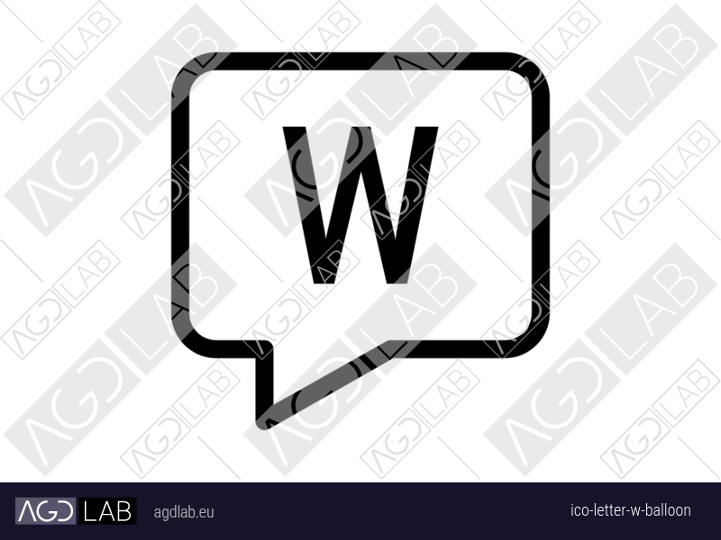 Letter W balloon icon