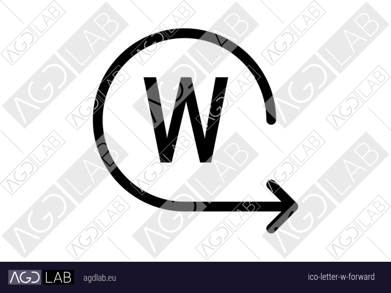 Letter W forward icon