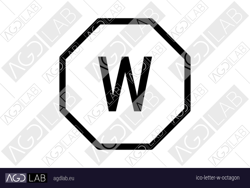 Letter W octagon icon