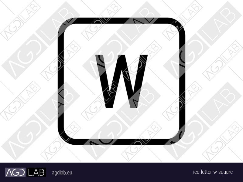 Letter W square icon