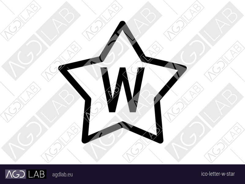 Letter W star icon