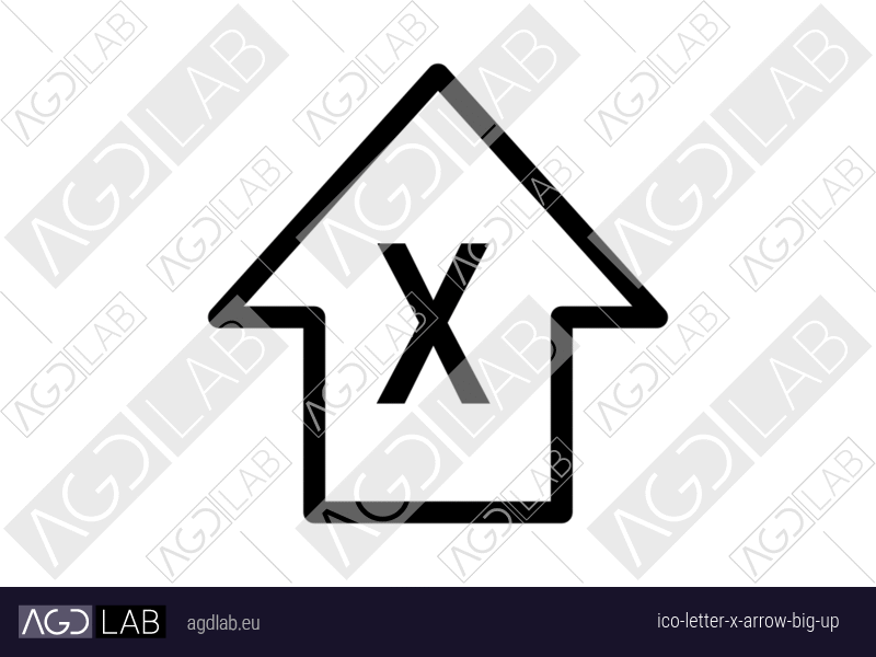 Letter X arrow big up icon