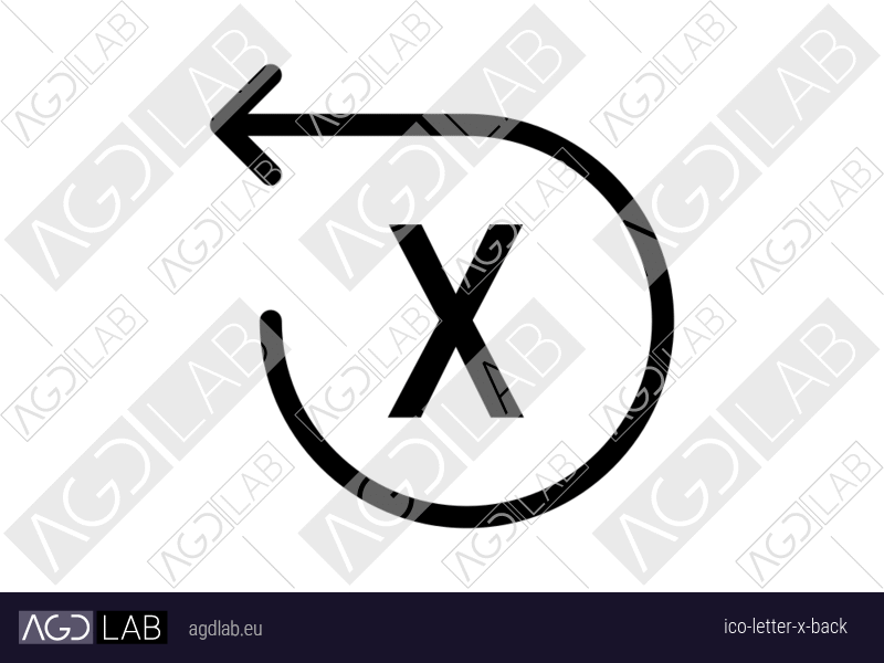 Letter X back icon