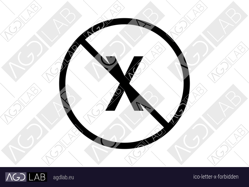 Letter X forbidden icon