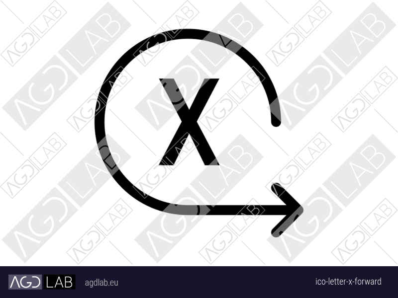 Letter X forward icon
