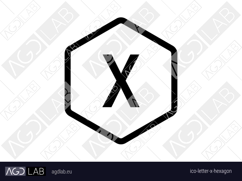 Letter X hexagon icon