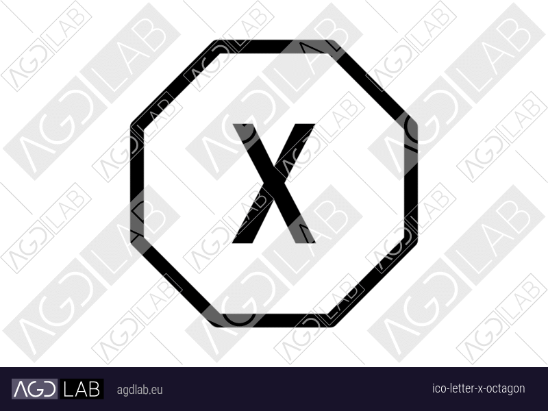 Letter X octagon icon
