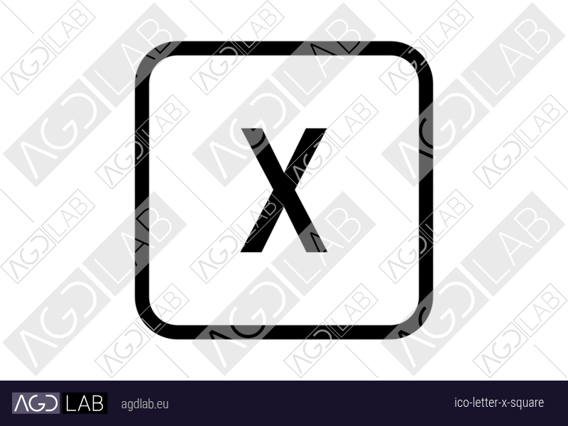 Letter X square icon