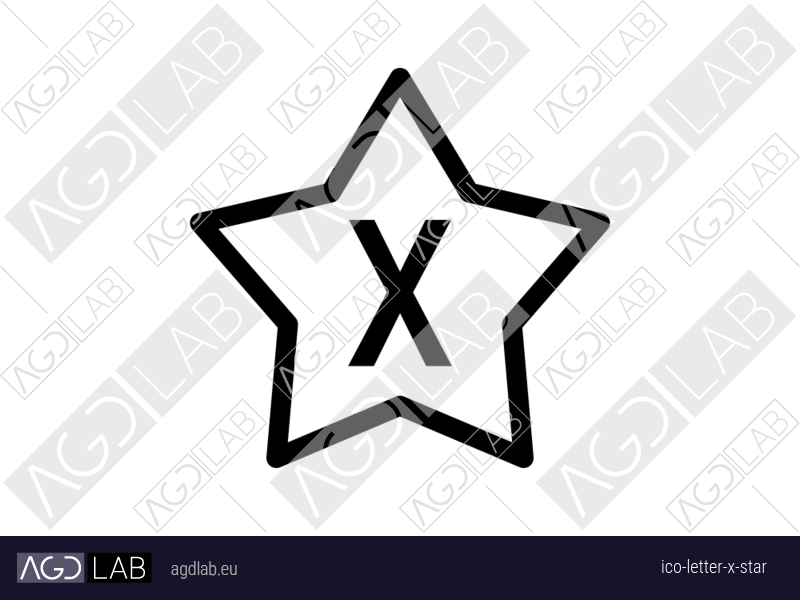 Letter X star icon
