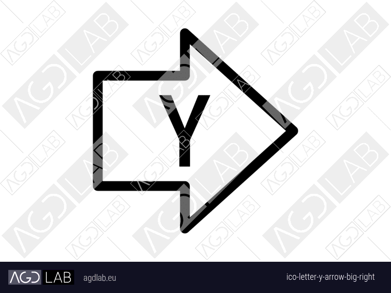 Letter Y arrow big right icon