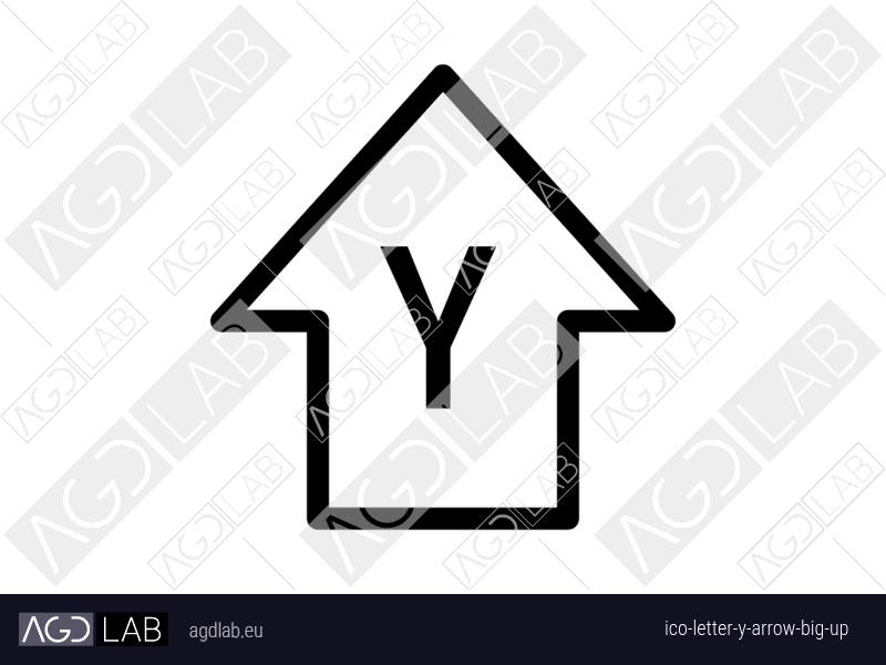 Letter Y arrow big up icon