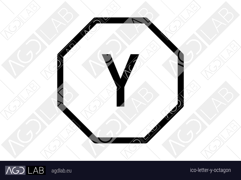 Letter Y octagon icon