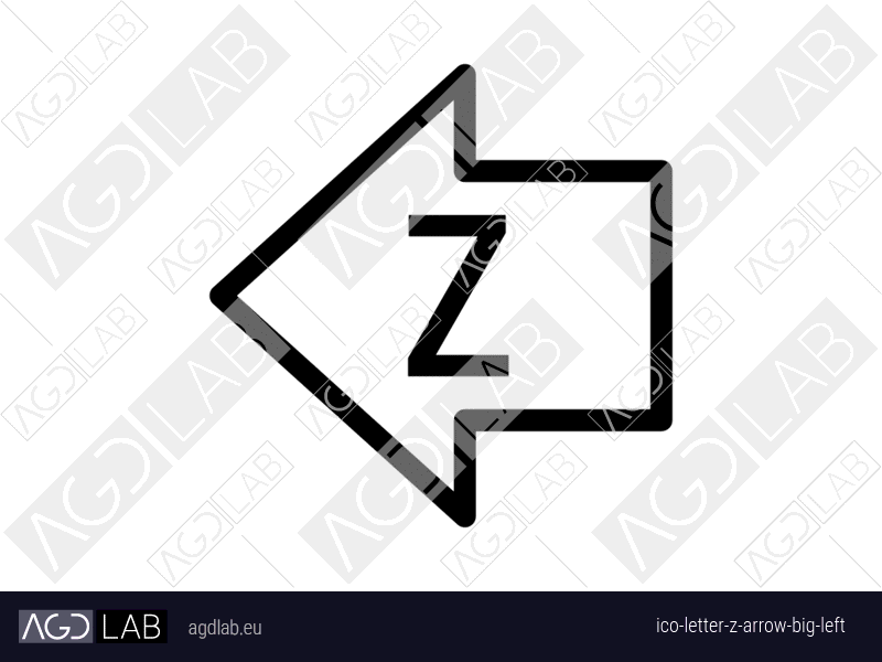 Letter Z arrow big left icon