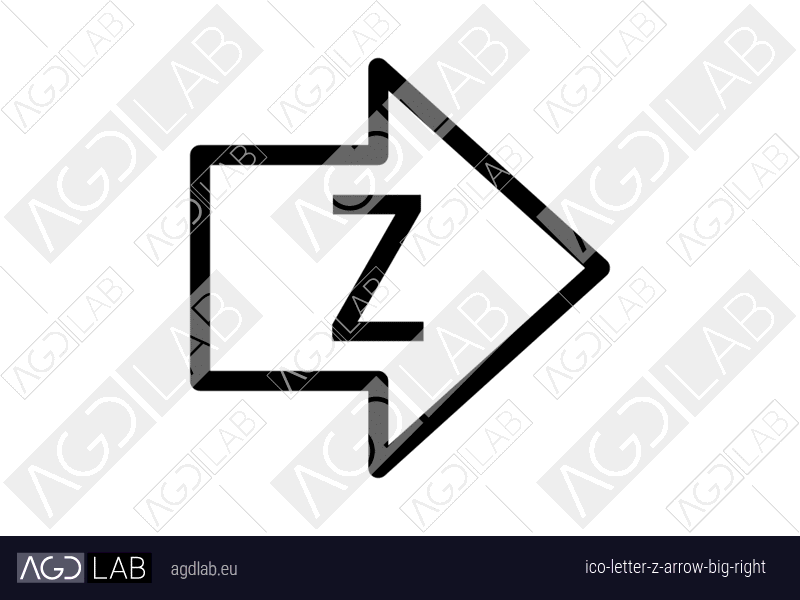 Letter Z arrow big right icon