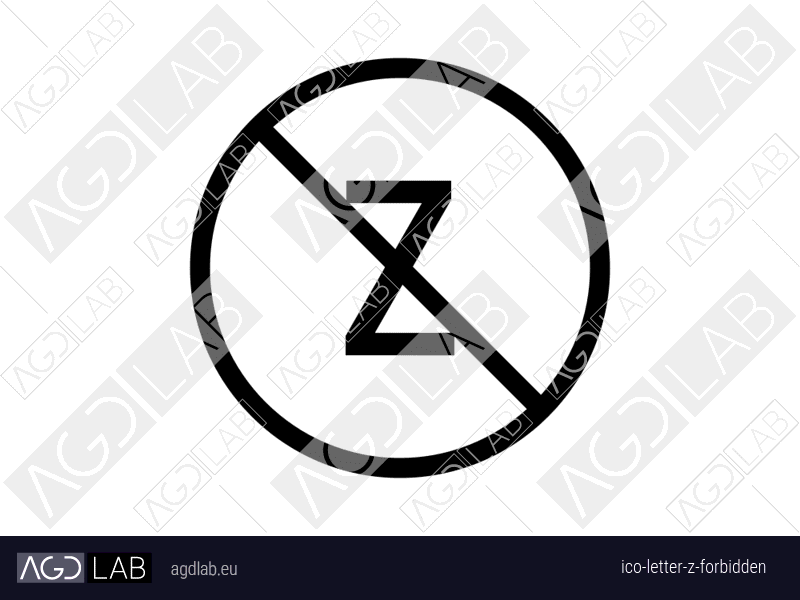 Letter Z forbidden icon