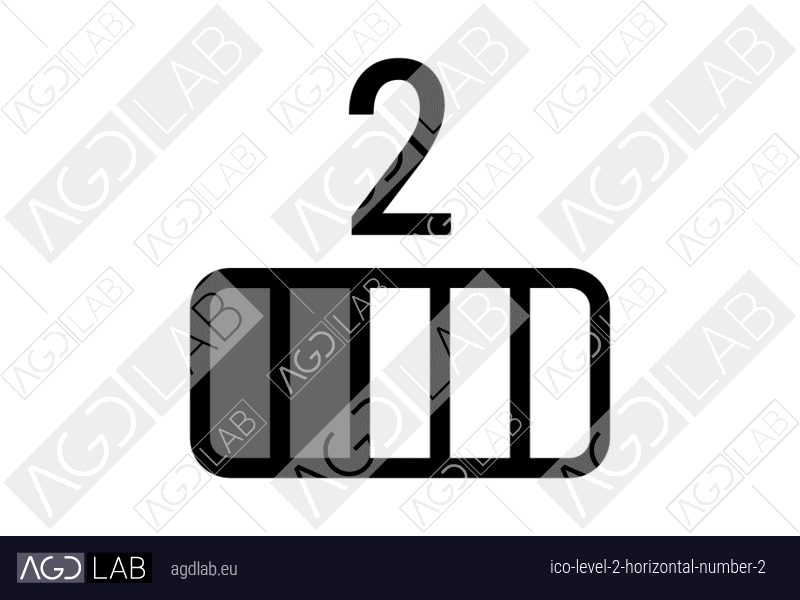 Level 2 horizontal number 2 icon