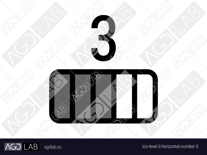 Level 3 horizontal number 3 icon