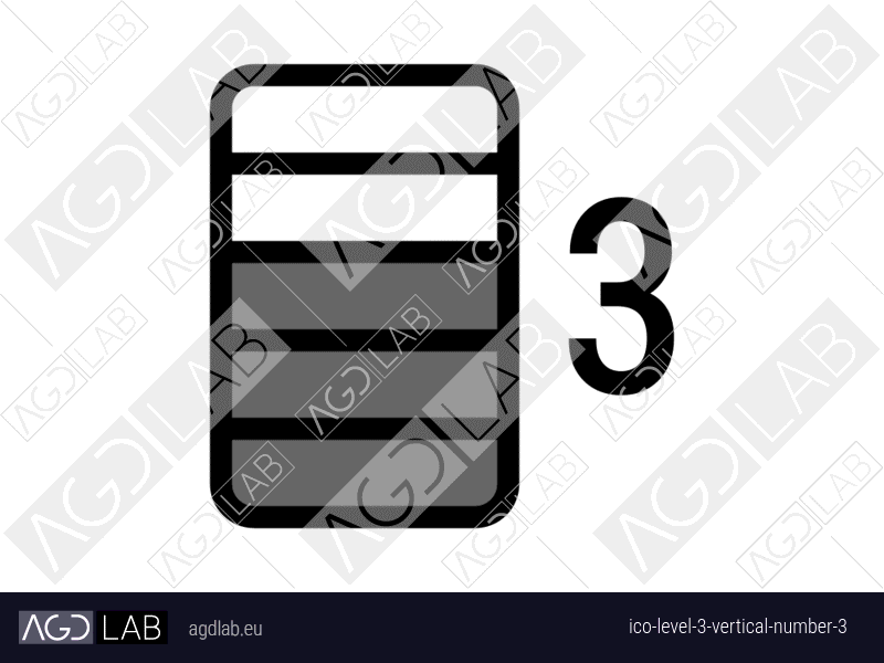 Level 3 vertical number 3 icon