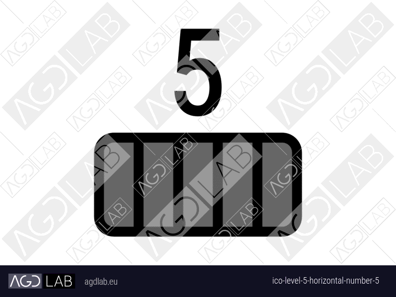 Level 5 horizontal number 5 icon