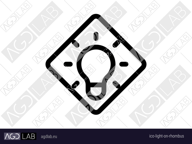 Light ON rhombus icon
