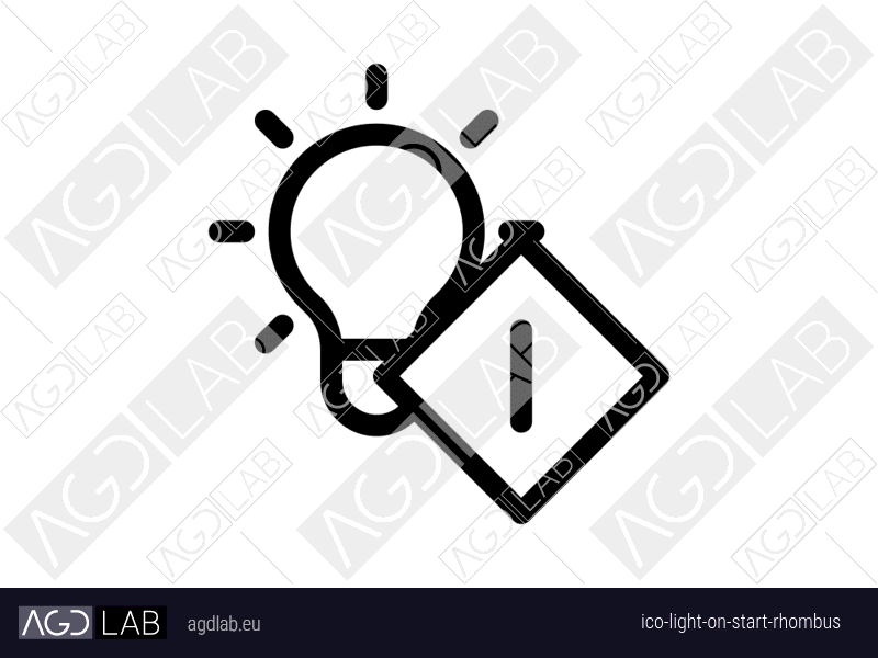 Light ON start rhombus icon