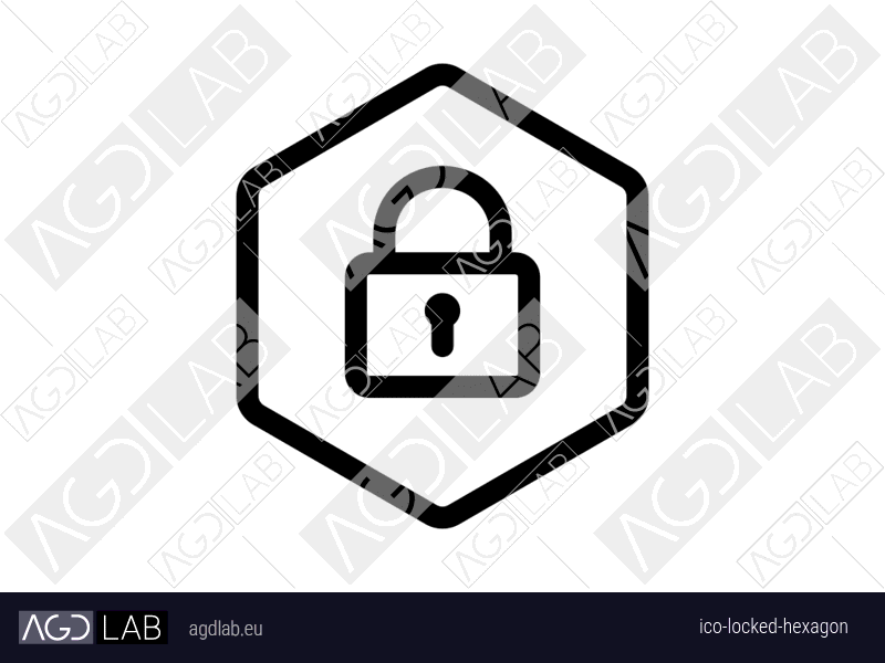 Locked hexagon icon