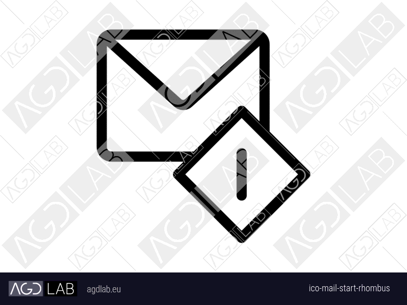 Mail start rhombus icon