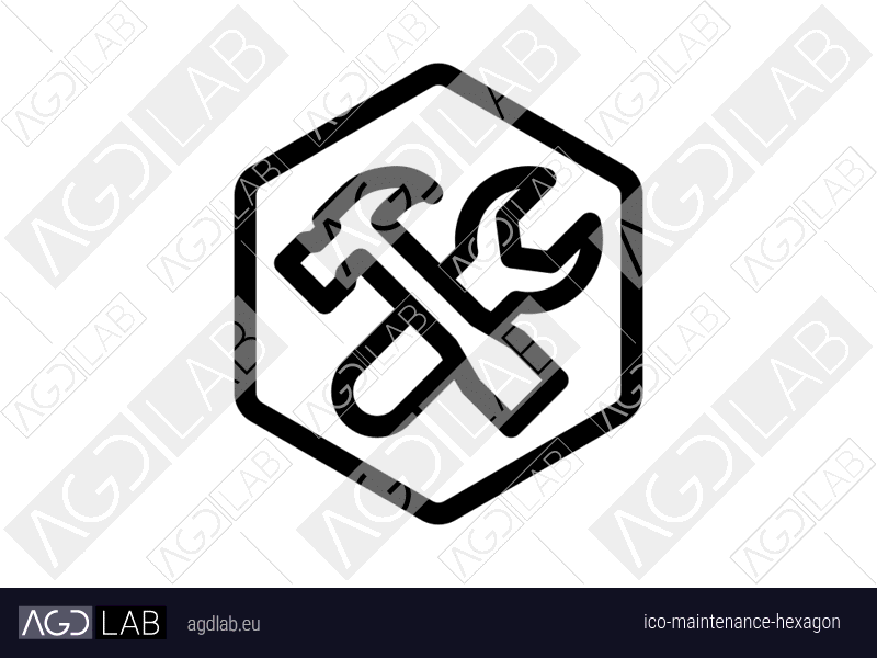 Maintenance hexagon icon