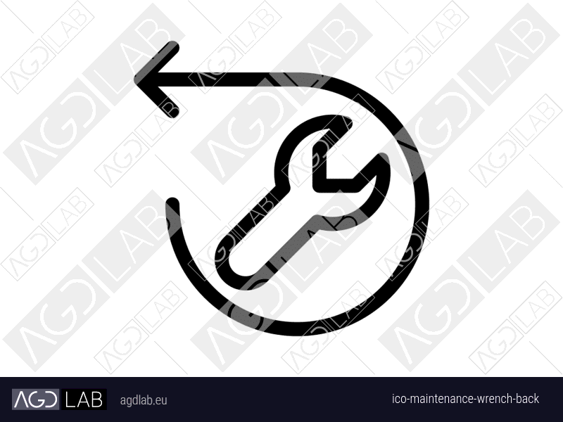 Maintenance wrench back icon