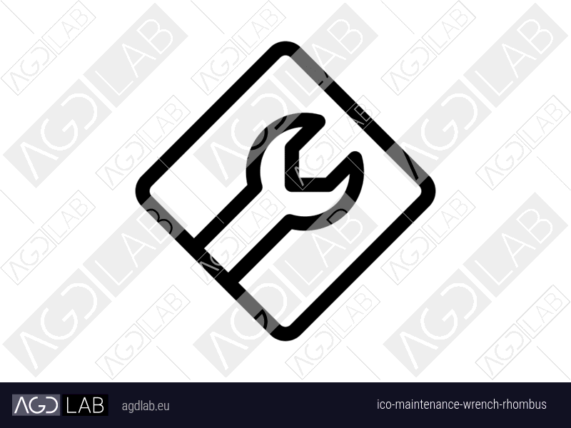 Maintenance wrench rhombus icon