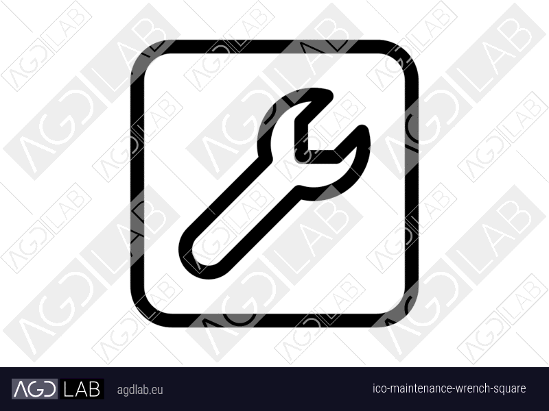 Maintenance wrench square icon