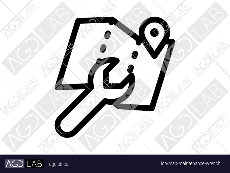 Map maintenance wrench icon