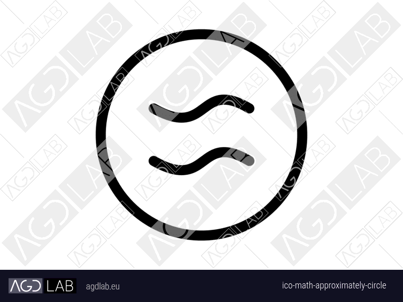 Math approximately circle icon