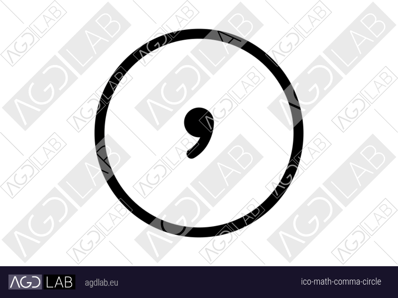 Math comma circle icon