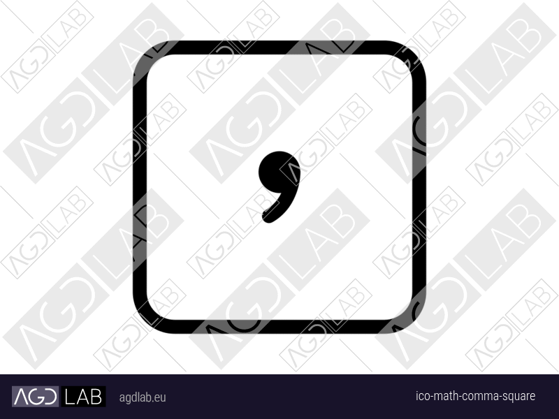 Math comma square icon