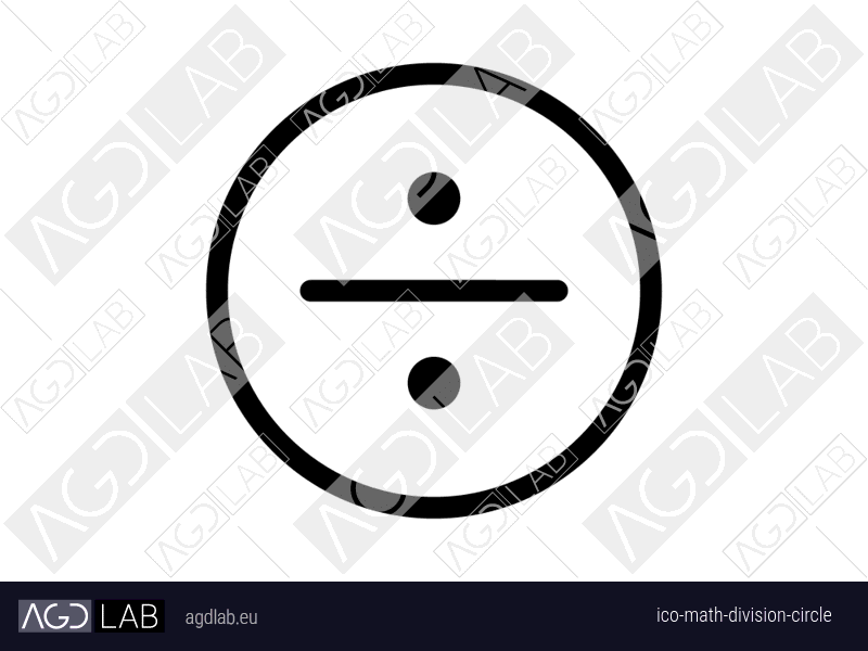 Math division circle icon