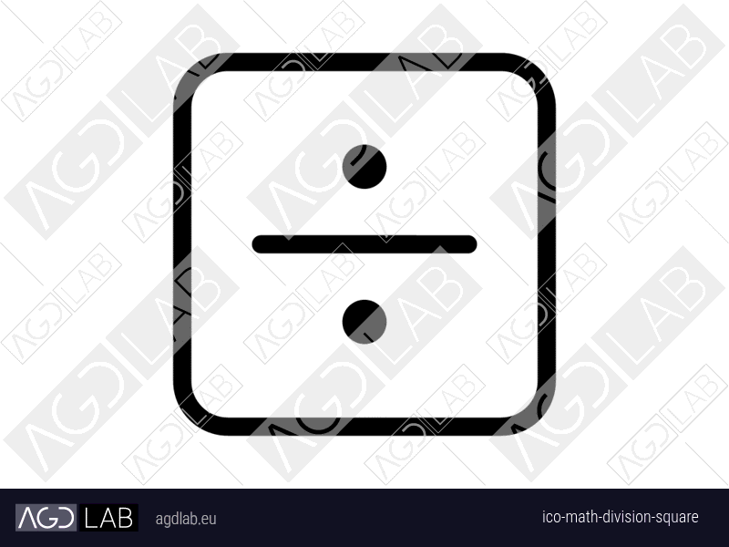 Math division square icon